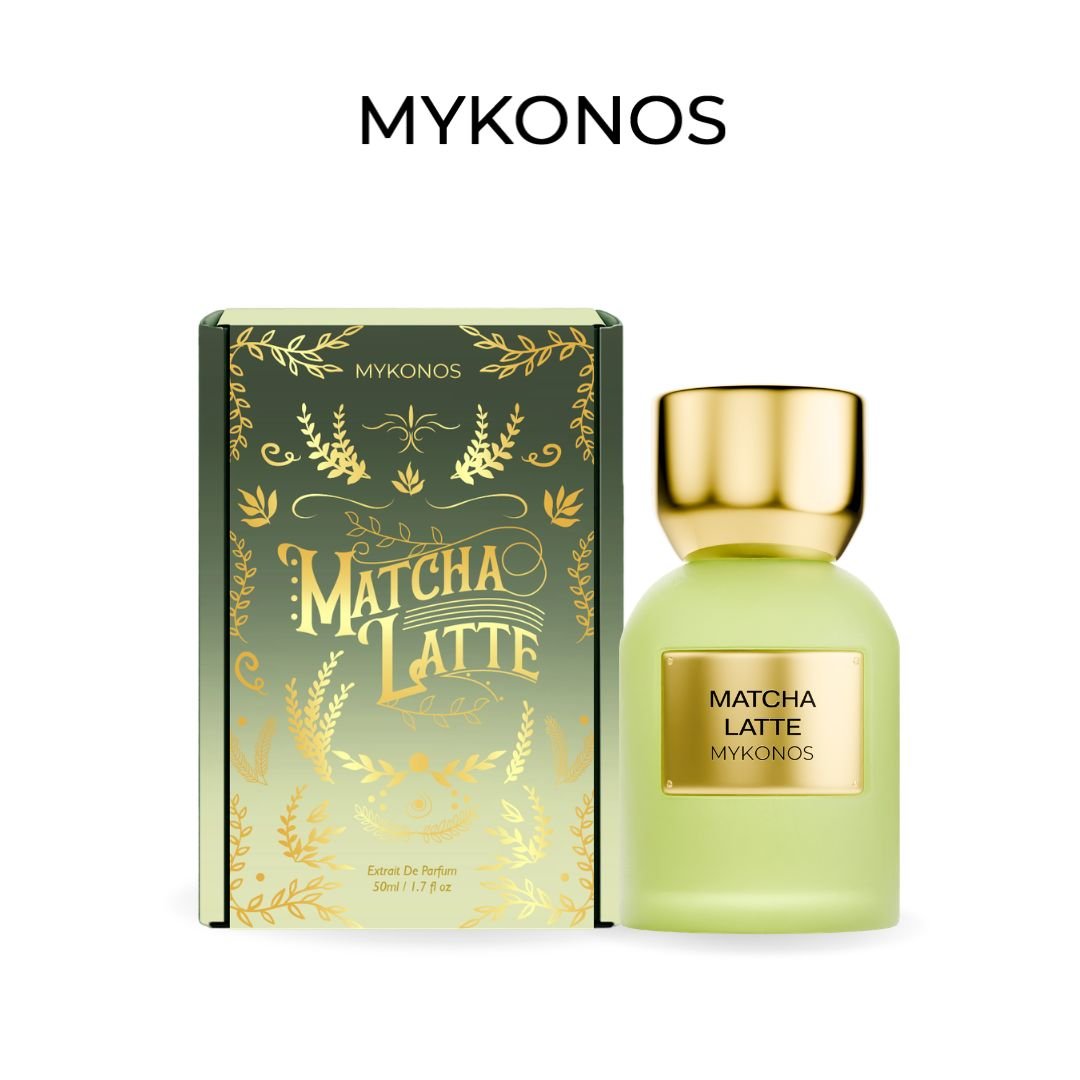 Mykonos Matcha Latte Extrait de Parfum – bottle and box