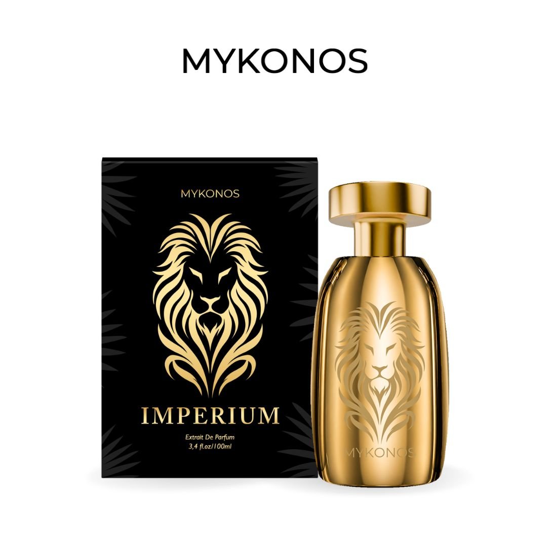 Mykonos Empire x RRQ Extrait de Parfum – IMPERIUM bottle and box